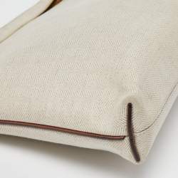 Loewe Off White Herringbone Fabric T Pouch