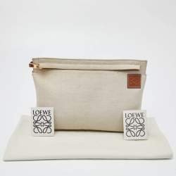 Loewe Off White Herringbone Fabric T Pouch
