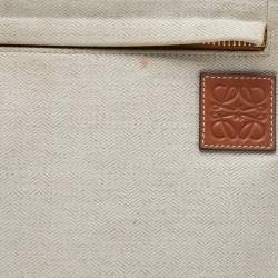 Loewe Off White Herringbone Fabric T Pouch