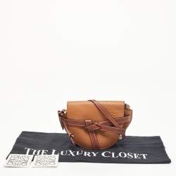 Pre Owned Loewe Tan Leather Mini Gate Crossbody Bag