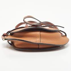 Pre Owned Loewe Tan Leather Mini Gate Crossbody Bag