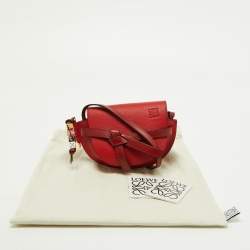 مملوكة مسبقًا Loewe Red Leather Mini Gate Crossbody Bag