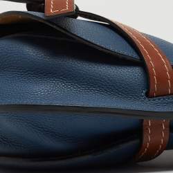 Loewe Blue/Brown Leather Gate Shoulder Bag