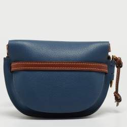 Loewe Blue/Brown Leather Gate Shoulder Bag