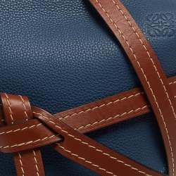Loewe Blue/Brown Leather Gate Shoulder Bag