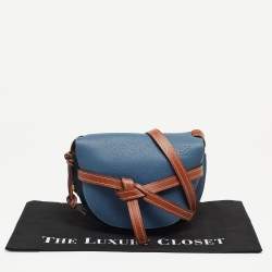 Loewe Blue/Brown Leather Gate Shoulder Bag