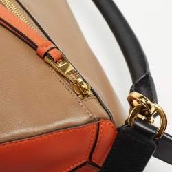 Pre Owned Loewe Brown Leather Small Puzzle Shoulder Bag