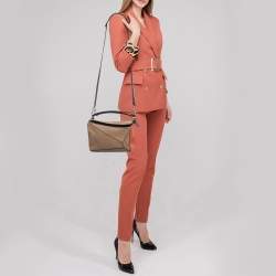 Pre Owned Loewe Brown Leather Small Puzzle Shoulder Bag