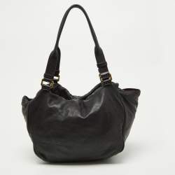 Loewe Black Leather Drawstring Hobo