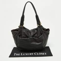 Loewe Black Leather Drawstring Hobo