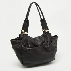 Loewe Black Leather Drawstring Hobo