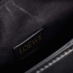 Pre Owned Loewe Beige/Blue Jacquard Canvas and Leather Small Cubi Anagram Shoulder Bag