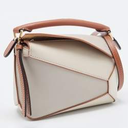 Pre Owned Loewe Multicolor Leather Mini Puzzle Shoulder Bag