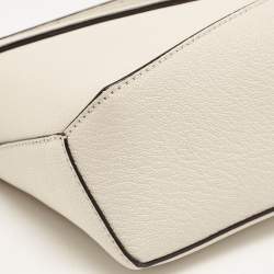 Loewe Cream Leather Mini Puzzle Top  Handle Bag