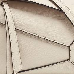Loewe Cream Leather Mini Puzzle Top  Handle Bag