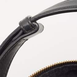 Pre Owned Loewe Black Anagram Jacquard and Leather Cubi Baguette Bag