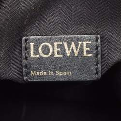 Pre Owned Loewe Black Anagram Jacquard and Leather Cubi Baguette Bag