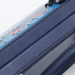 Pre Owned Loewe Navy Blue Leather Small Paris Postal Bag