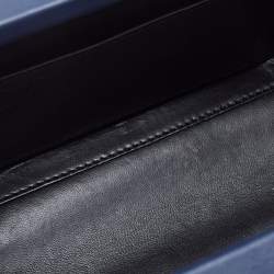 Pre Owned Loewe Navy Blue Leather Small Paris Postal Bag