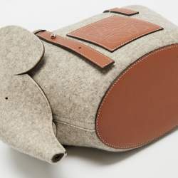 Pre Owned Loewe Grey Felt And Leather Elephant Tote