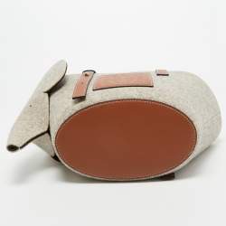 Pre Owned Loewe Grey Felt And Leather Elephant Tote