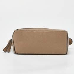 Pre Owned Loewe Beige Leather Mini Puzzle Crossbody Bag