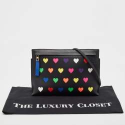 Loewe Black Heart Printed Leather T Slim Pouch