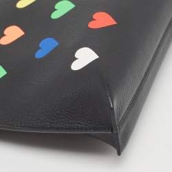Loewe Black Heart Printed Leather T Slim Pouch