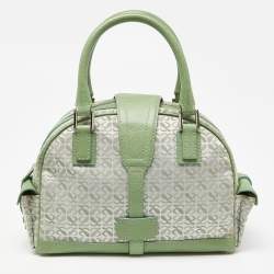 Loewe Green Signature Canvas and Leather Small Bowling Bag