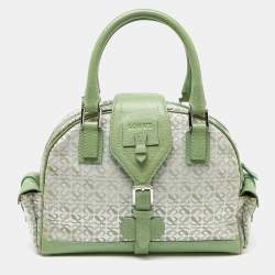 Loewe Green Signature Canvas and Leather Small Bowling Bag
