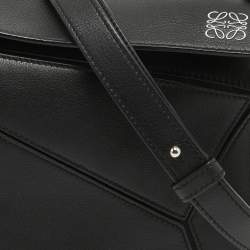 Loewe Black Leather Small Puzzle Shoulder Bag