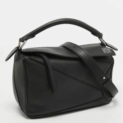 Loewe Black Leather Small Puzzle Shoulder Bag