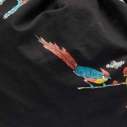 Loewe Black/White Canvas Parrot Drawstring Pouch