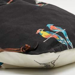 Loewe Black/White Canvas Parrot Drawstring Pouch