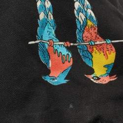 Loewe Black/White Canvas Parrot Drawstring Pouch
