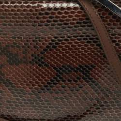 Pre Owned Loewe Brown Python and Leather Missy Crossbody Bag