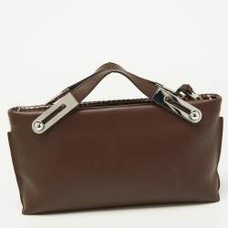 Pre Owned Loewe Brown Python and Leather Missy Crossbody Bag