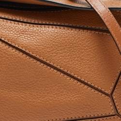 Pre Owned Loewe Brown Leather Mini Puzzle Shoulder Bag
