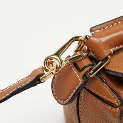Pre Owned Loewe Brown Leather Mini Puzzle Shoulder Bag