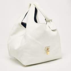 Loewe White Leather Calle Hobo