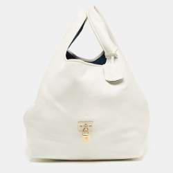 Loewe White Leather Calle Hobo