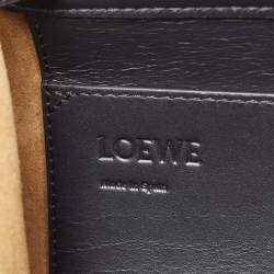 Pre Owned Loewe Blue/Brown Wool and Leather Lazo Bucket Bag