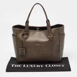 مملوكة مسبقًا حقيبة يد لويفي شوبر هيرتاج جلد بنية داكنة