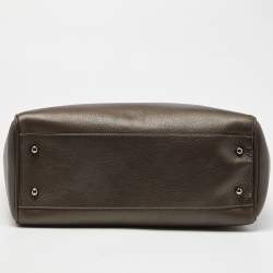 مملوكة مسبقًا حقيبة يد لويفي شوبر هيرتاج جلد بنية داكنة