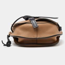 Pre Owned Loewe Beige/Black Leather Mini Gate Crossbody Bag