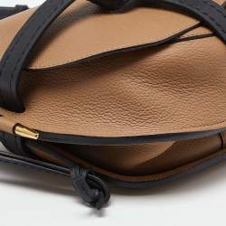 Pre Owned Loewe Beige/Black Leather Mini Gate Crossbody Bag