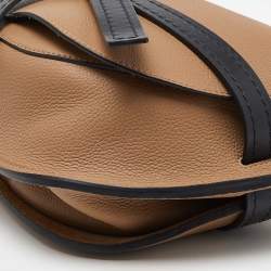 Pre Owned Loewe Beige/Black Leather Mini Gate Crossbody Bag