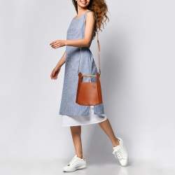 Pre Owned Loewe Brown Leather Bamboo Bucket Bag