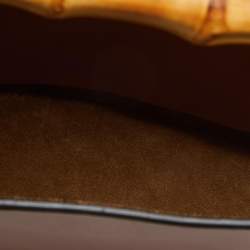 Pre Owned Loewe Brown Leather Bamboo Bucket Bag