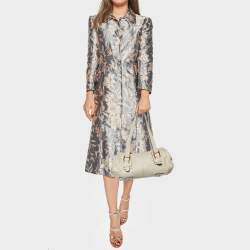 Loewe Beige Leather Buckle Flap Satchel